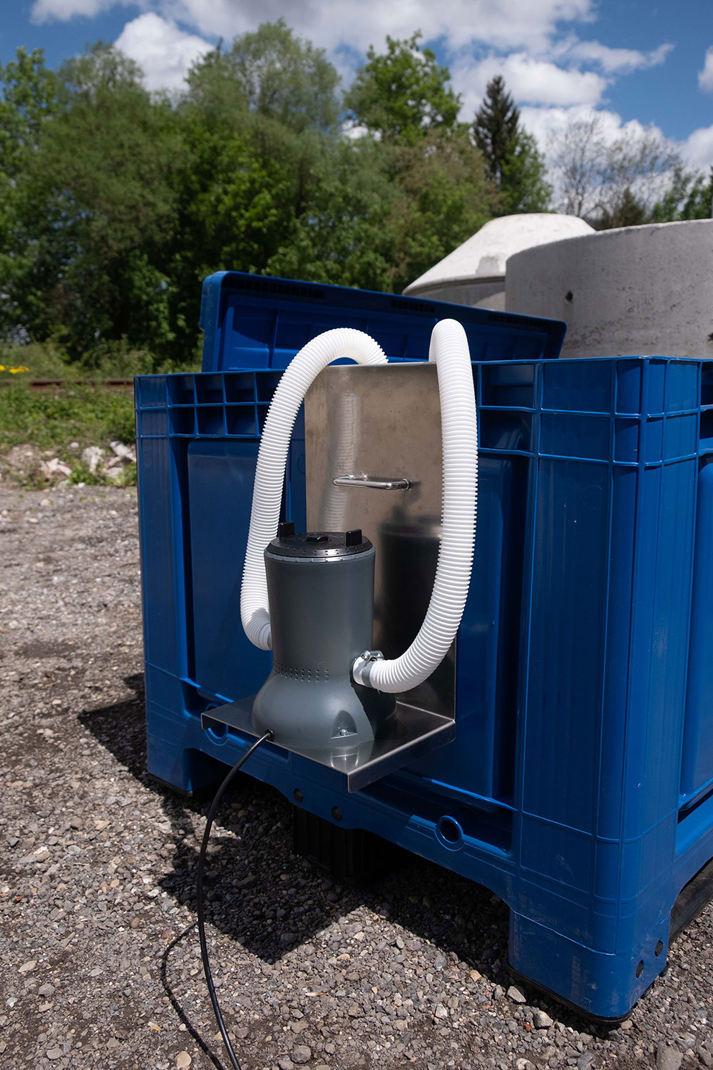Kartuschenfilter mit integrierter Pumpe für den Einsatz im Workerpool-System.