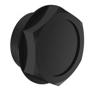Verschlussschraube aus Kunststoff in Schwarz, passend für den Workerpool von KonTec